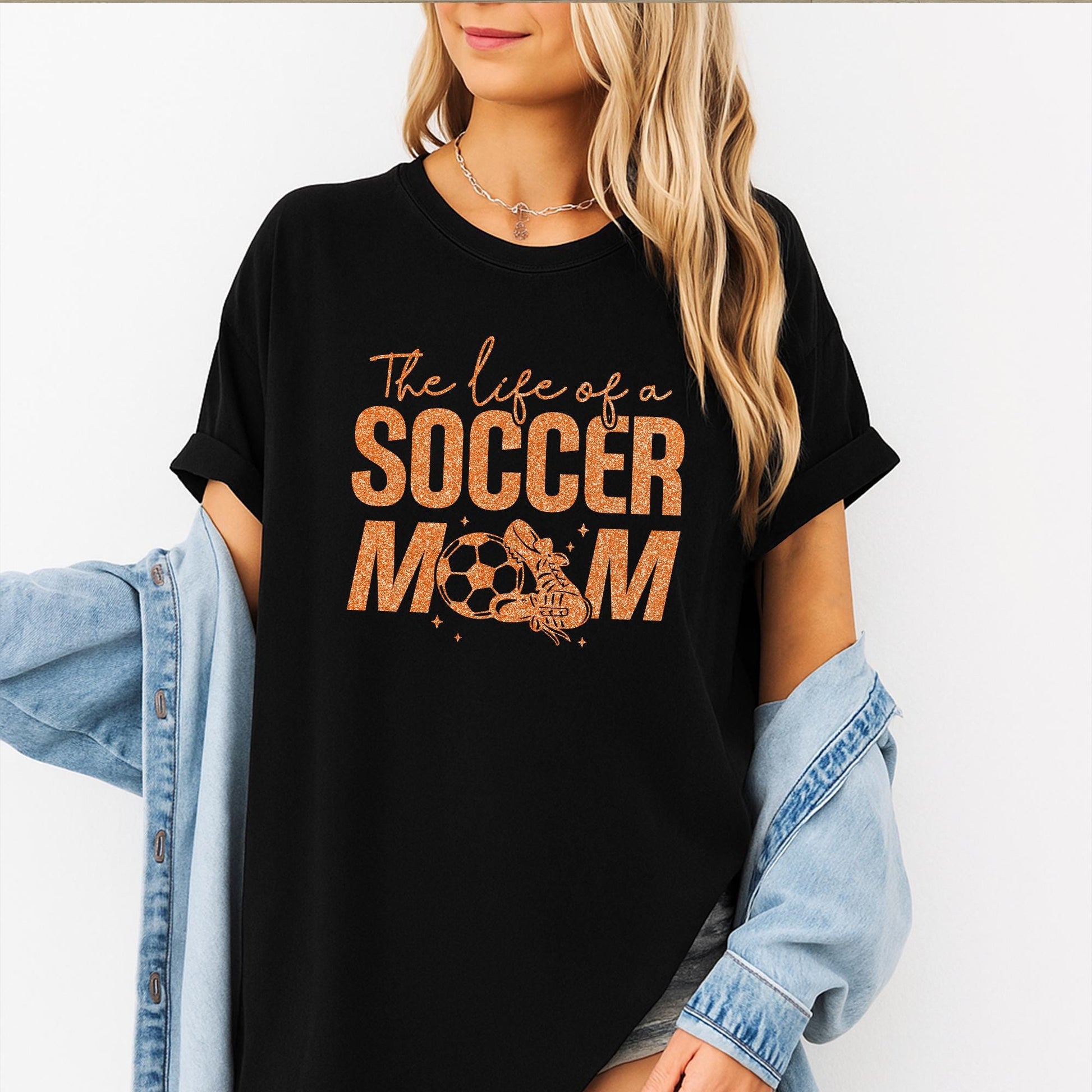 Funny Soccer Mama Tee: Life of a Soccer Mom Shirt for Game Day, Proud Sports Mom Gift for Soccer Lover & Team Fan Outfit, Cool Mom Style (138 chars)
