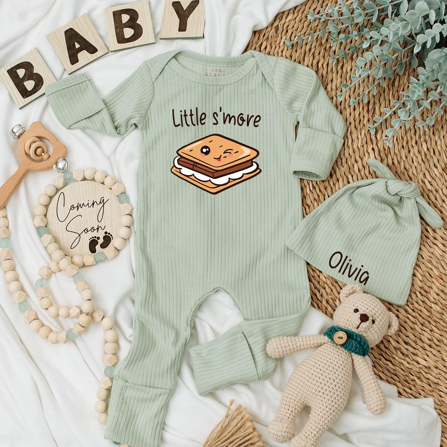 Little S’more Baby Bodysuit Cute Foot Outfit Personalized Newborn Clothes Coming Home Romper Baby Shower Gender Neutral