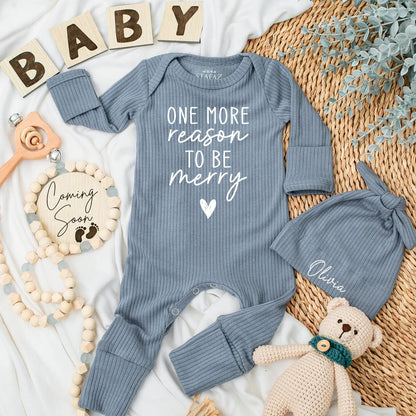 One More Reason to Be Merry Bodysuit for Christmas Newborn Outfits Pregnancy Announcement Baby Reveal