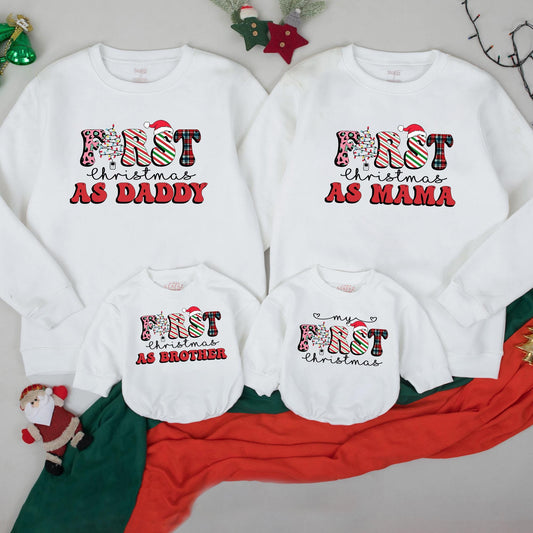 Personalized Mommy and Me First Christmas Sweatshirt for New Mom Baby Matching Family Cozy Winter Holiday Outfit Sweet Christmas Gift