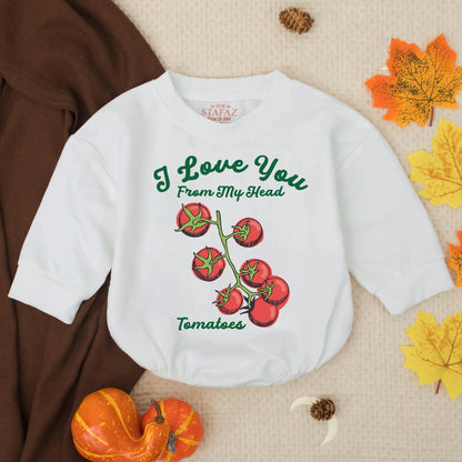 I Love You From My Head Tomatoes Baby Romper Cute Fruit Baby Shower Outfit Newborn Toddler Summer Gift