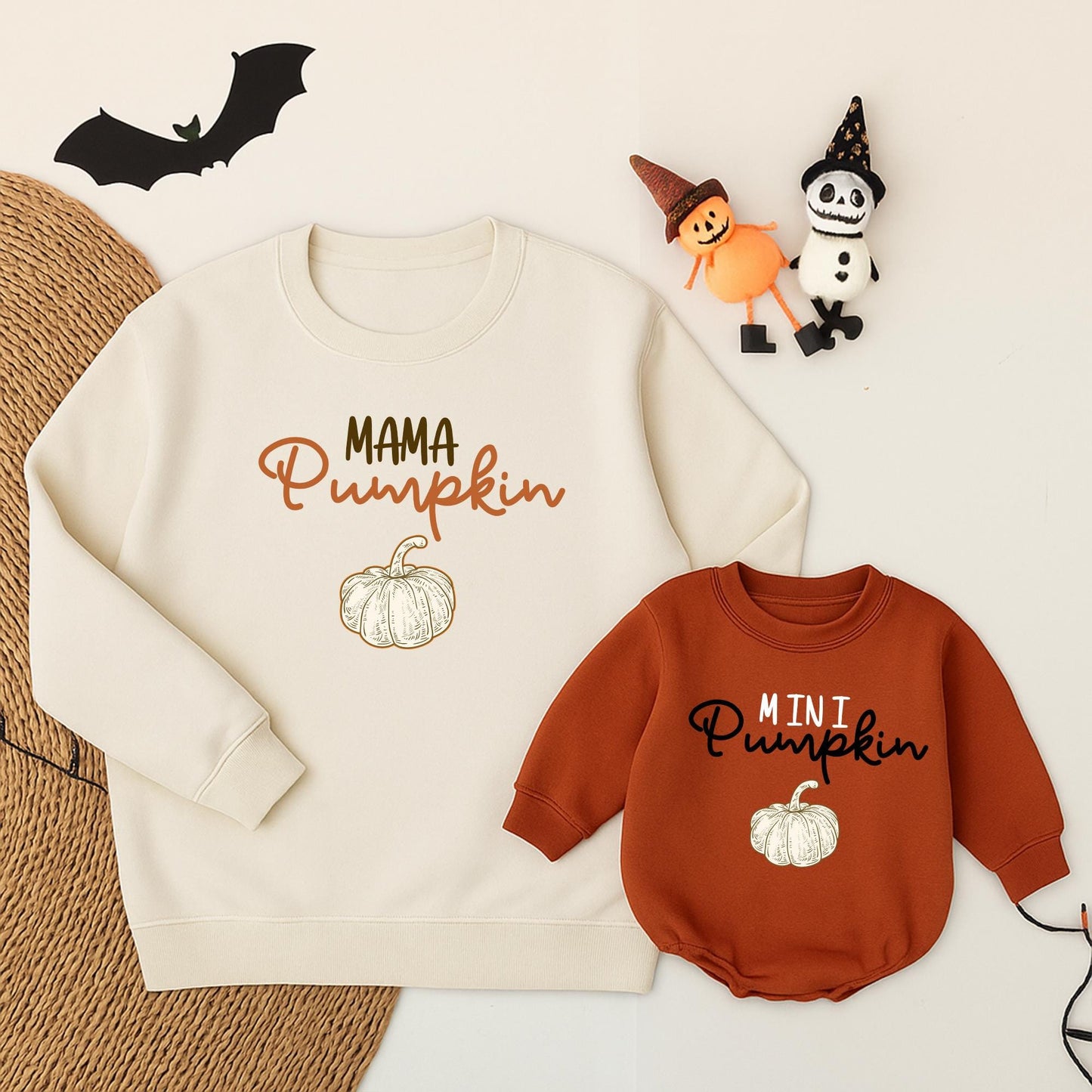 Cozy Matching Family Pumpkin Sweaters for Mom Dad Baby Toddler Little Mini Fall Outfits