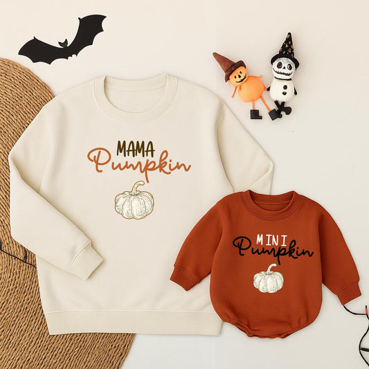 Cozy Matching Family Pumpkin Sweaters for Mom Dad Baby Toddler Little Mini Fall Outfits