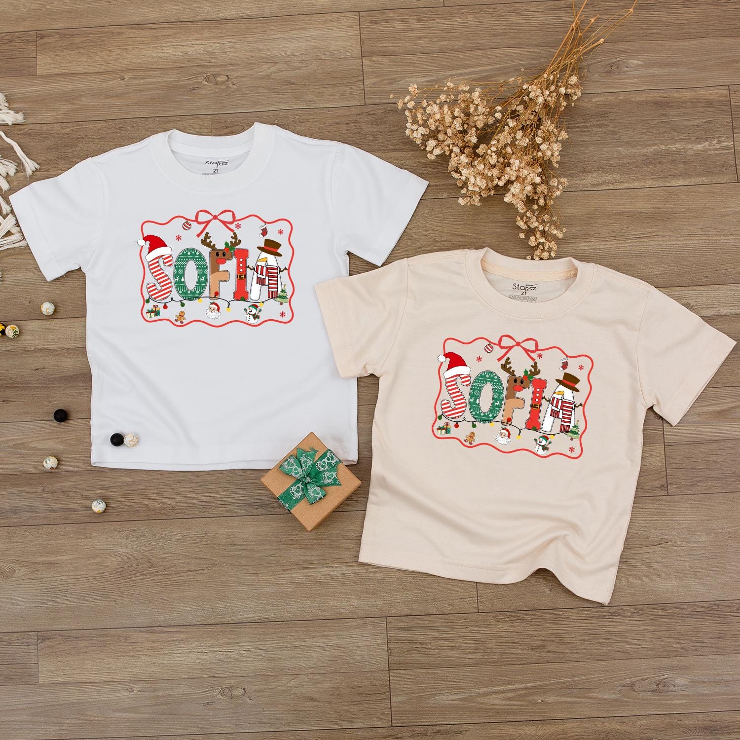 Personalized Sofia's First Christmas Outfit, Custom Name Holiday Baby Sweatshirt Romper, Festive Xmas Letters, Cute Infant Gift, Winter Fun (136 chars)