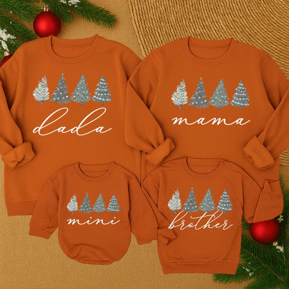 Matching Family Christmas Sweatshirts, Mama Mini Tree Design, Cute Holiday Gift, Mommy Dad & Me Festive Outfits, Christmas 2025