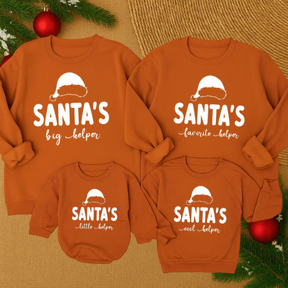 Santa's Big Helper Matching Family Christmas Sweatshirt, Mommy and Me Santa Hat Sweater, Festive Holiday Outfit, Winter Family Christmas, Red Santa Design (140)