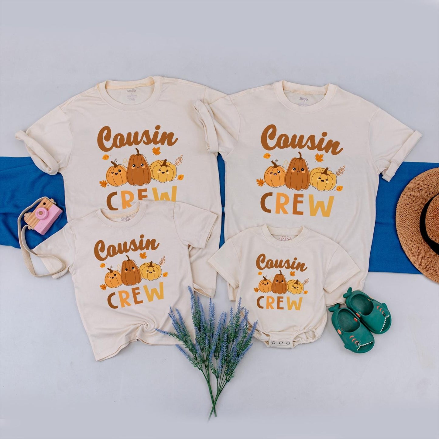 Cousin Crew Pumpkin Patch Kids Tee, Retro Fall Family Matching Shirt, Little Pumpkin Thanksgiving Outfit, Cute Toddler Autumn Party Clothes, Brown Orange