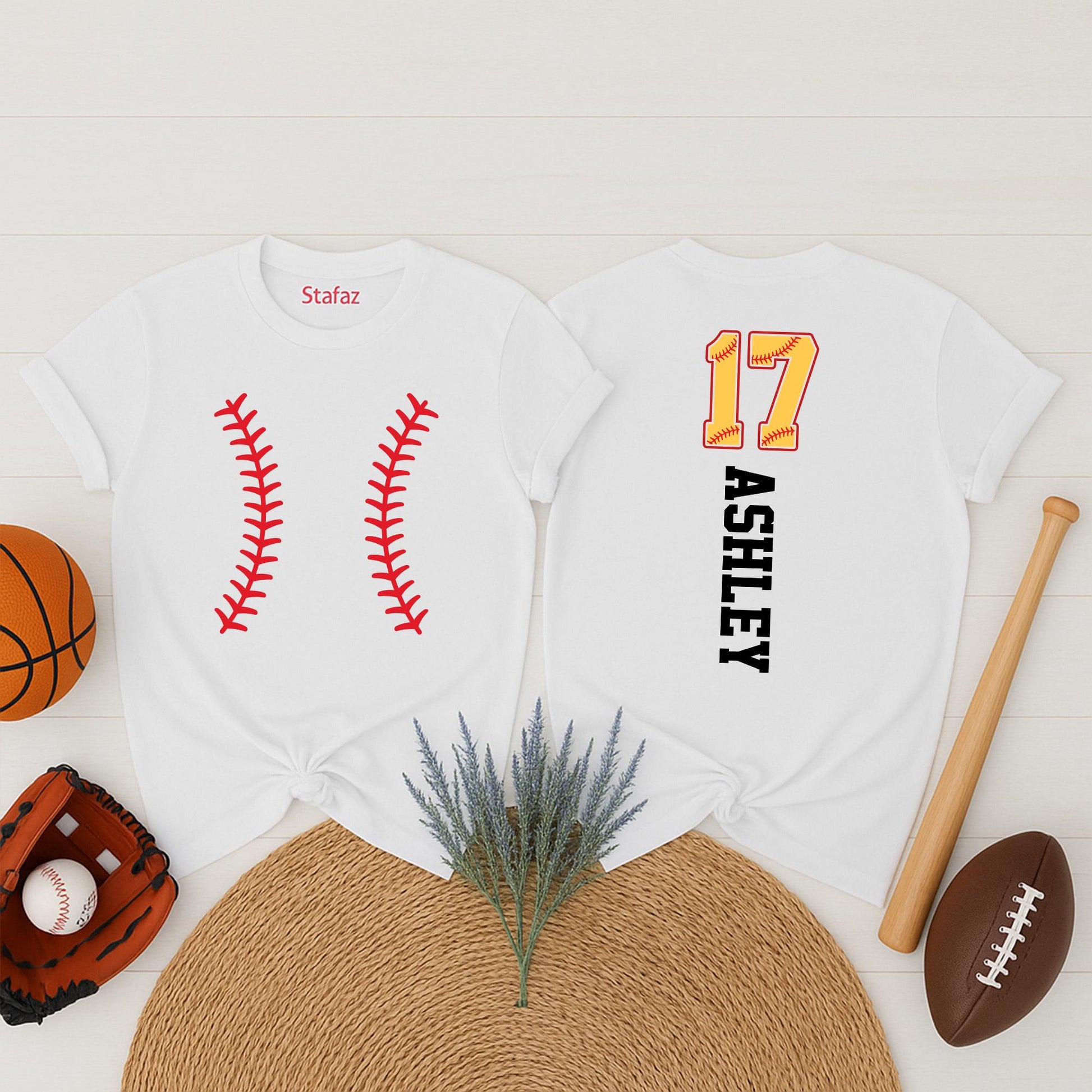 Custom Softball Team Shirt with Name & Number | Softball Mom Gift, Player Tee | Game Day Spirit Wear, Fan Apparel