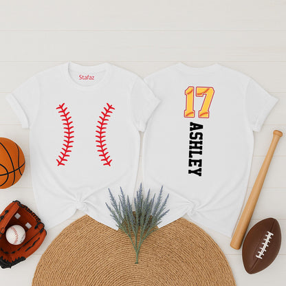 Custom Softball Team Shirt with Name & Number | Softball Mom Gift, Player Tee | Game Day Spirit Wear, Fan Apparel