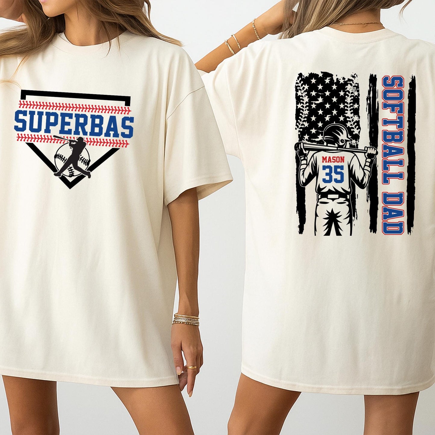 Personalized Name Number Player Softball Mom T-Shirt Game Day Tee Team Spirit Fan Outfit Proud Sports Lover Gift for Softball Season