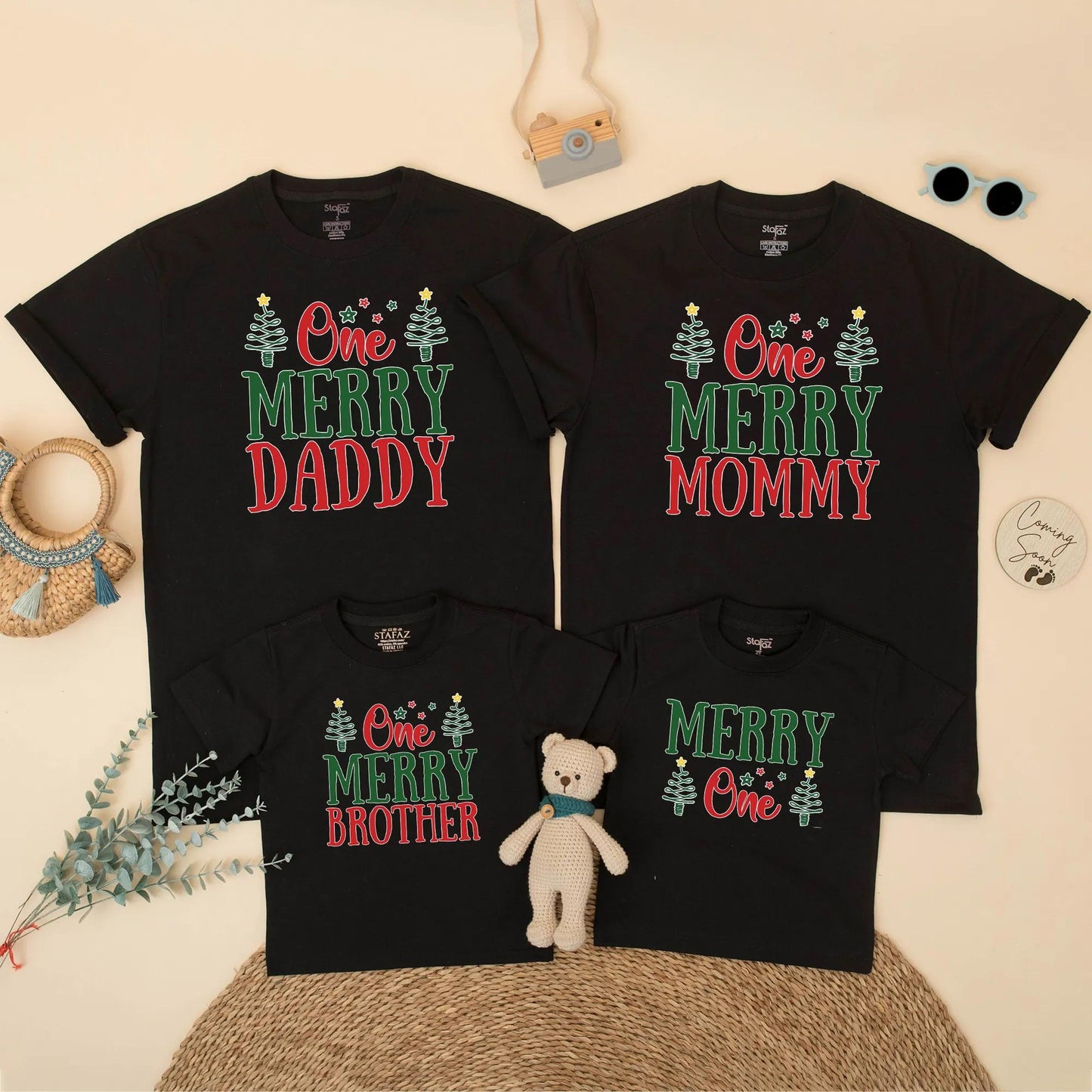 Merry Christmas Birthday Family Matching Shirt for Winter 1st Birthday Party Xmas Photo Gift Outfit