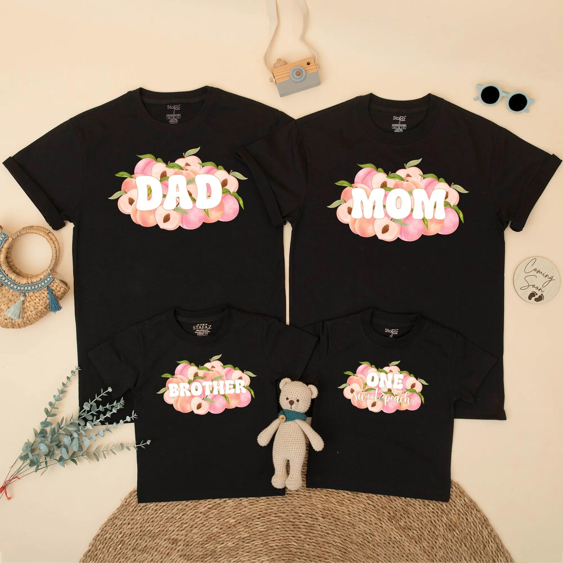 One Sweet Peach Birthday Family Matching Shirt Romper Mom Dad First Birthday Girl Outfit Peach Theme Toddler