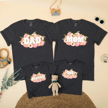 One Sweet Peach Birthday Family Matching Shirt Romper Mom Dad First Birthday Girl Outfit Peach Theme Toddler