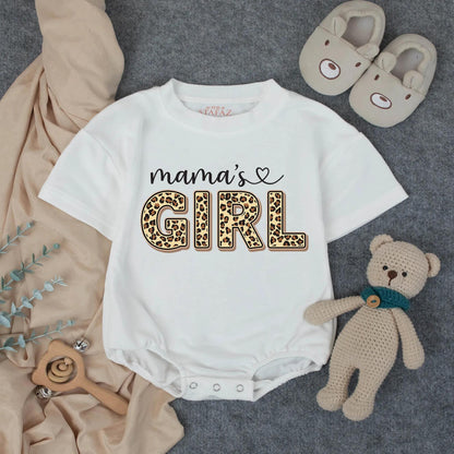 Mama's Girl Bubble Romper Mommy and Me Outfit Matching Family Clothes Baby Bodysuit Mother's Day Gift Cute Summer Baby Girl Clothes Soft Cotton Outfit
