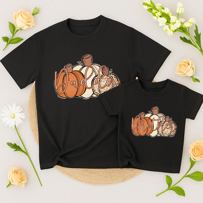 Leopard Pumpkin Family Matching Shirts: Fall Outfits for Mama, Mini, Dad & Brother, Thanksgiving T-Shirts, Cute Matching Fall Outfit Set (139 chars)