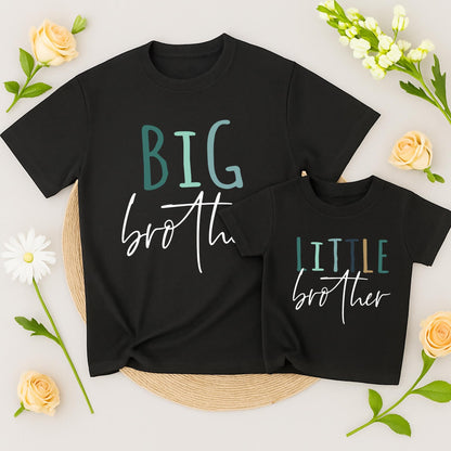 Big Brother Big Sister Matching Baby Outfit, Pregnancy Announcement Shirts for Family Reveal, Soft Cotton Tee Set