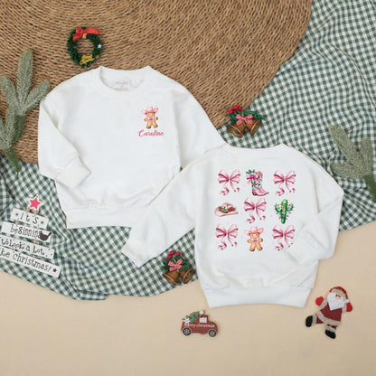 Caroline's Western Christmas Bow Romper for Baby Girl | Pink & Green Holiday Bodysuit, Cute Cowboy Xmas Outfit
