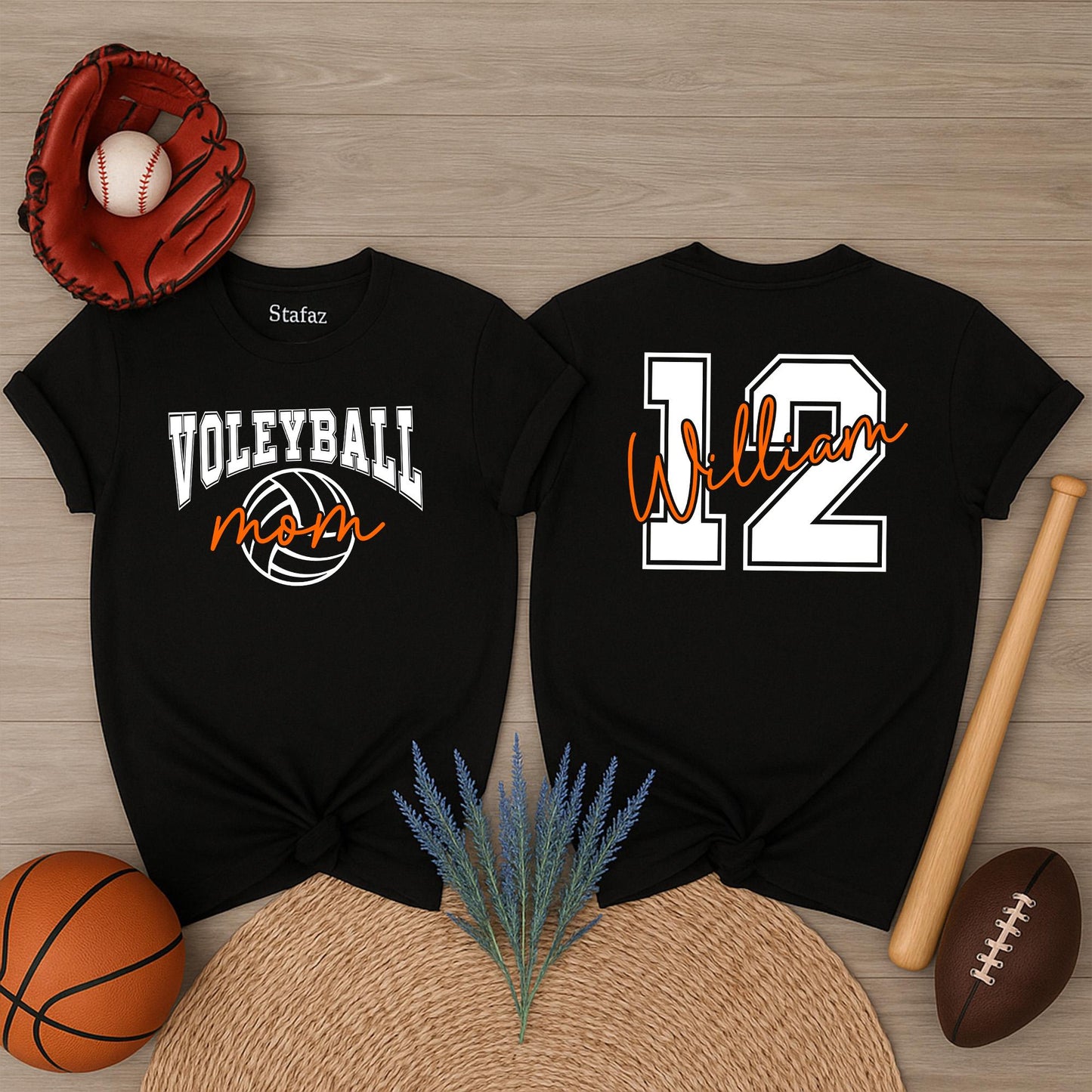 Volleyball Mom Custom Name & Number Bubble Romper Game Day Spirit Wear Personalized Player Gift Toddler Outfit
