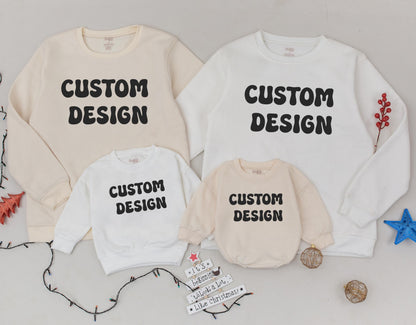 Custom Design Sweatshirt: Bold Black Text on Lighter Garments - Your Text Retro Style, Perfect Gift Idea