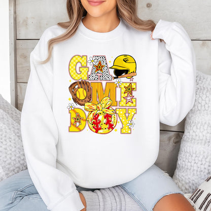 Retro Softball Game Day Sweatshirt Vintage Softball Spirit Wear Cute Softball Mom Pullover Team Game Day Outfit Softball Player Gift 130