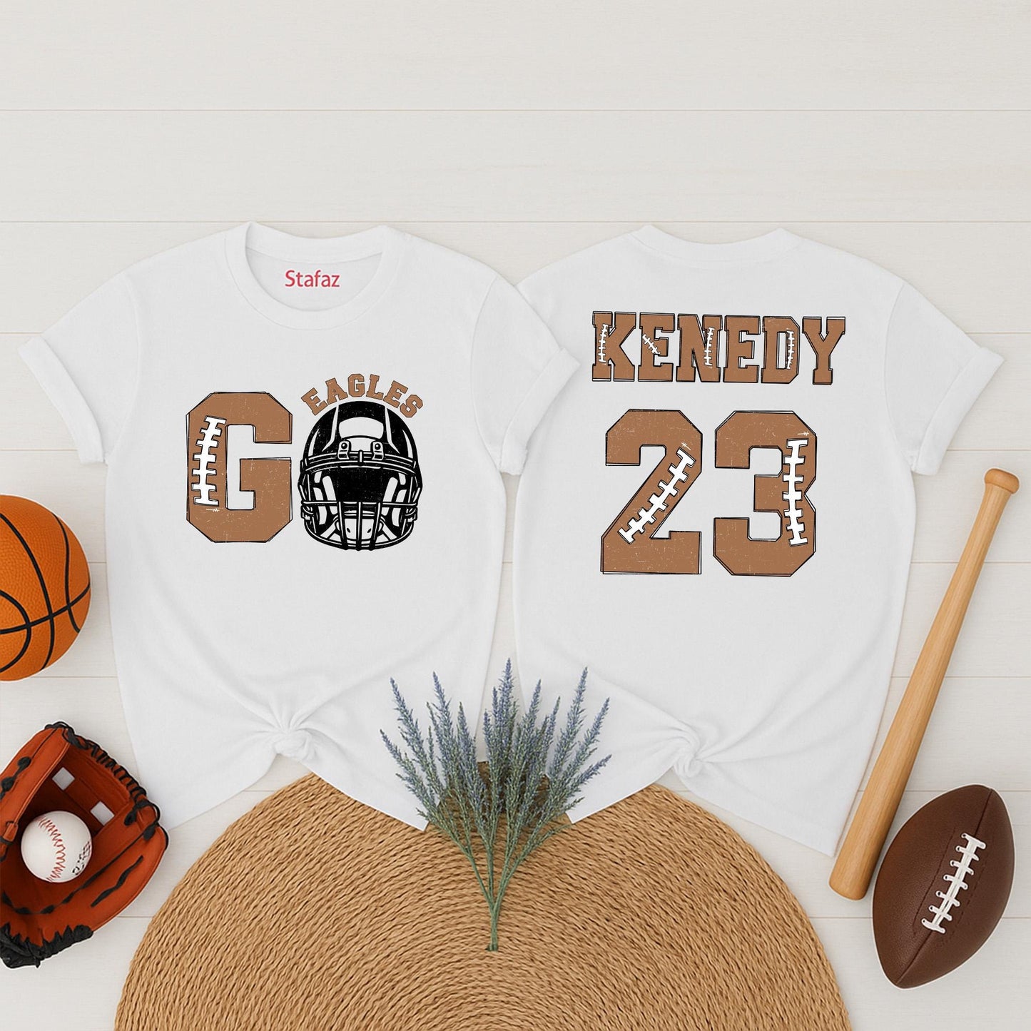 Custom Kenedy 23 Vintage Football Helmet Tee Personalized Team Name Player Shirt Game Day Spirit Gift for Sports Mom