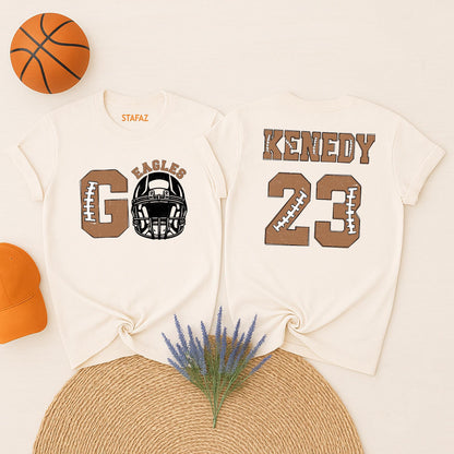 Custom Kenedy 23 Vintage Football Helmet Tee Personalized Team Name Player Shirt Game Day Spirit Gift for Sports Mom