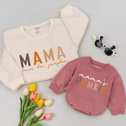 Mama and Me Pumpkin Patch Sweatshirts, Mommy and Me Fall Outfits, Retro Boho Thanksgiving, Kids Fall Sweatshirt, Matching Mamas Pumpkin Shirt 139