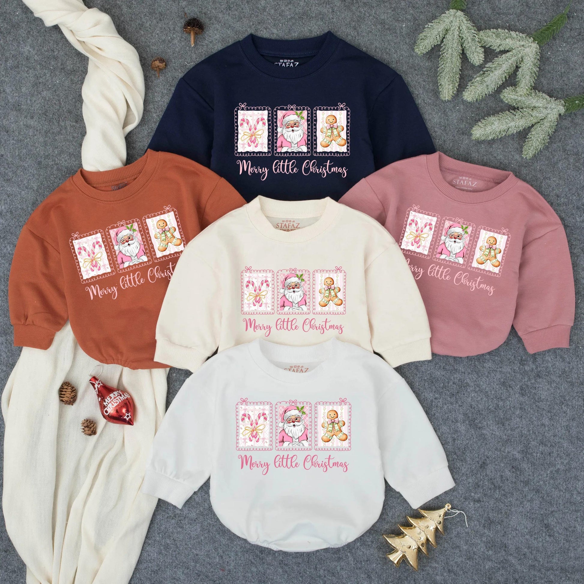 Light Pink Bubble Romper Baby Girl Christmas Outfit Preppy Holiday Toddler Clothes Soft Pink First Christmas Gift