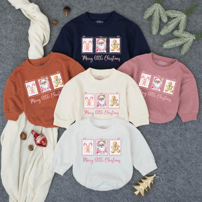 Light Pink Bubble Romper Baby Girl Christmas Outfit Preppy Holiday Toddler Clothes Soft Pink First Christmas Gift