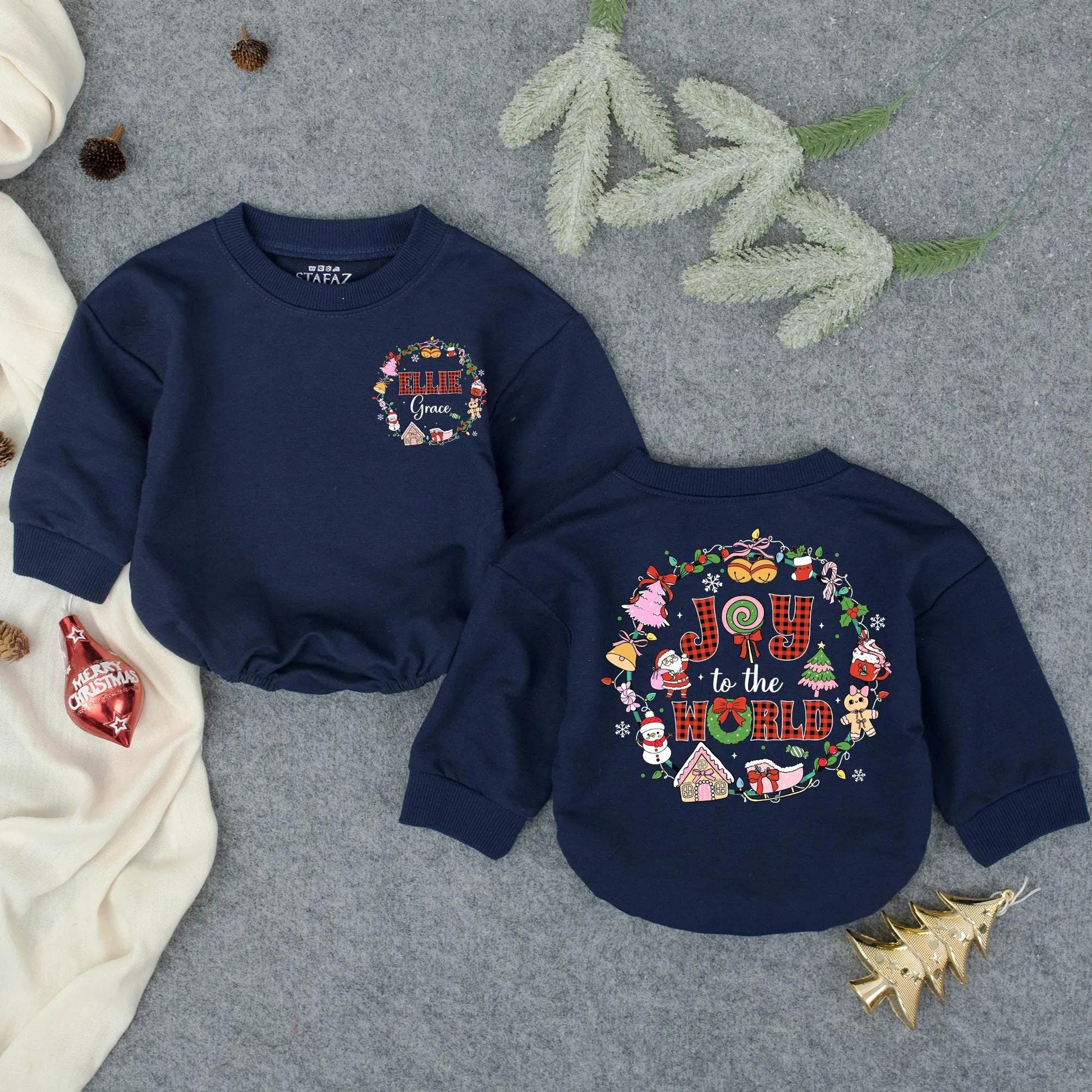 Personalized First Christmas Baby Girl Romper, Custom Winter Outfit for Toddler, Festive Holiday Clothes, Newborn Gift, Christmas Outfit 137