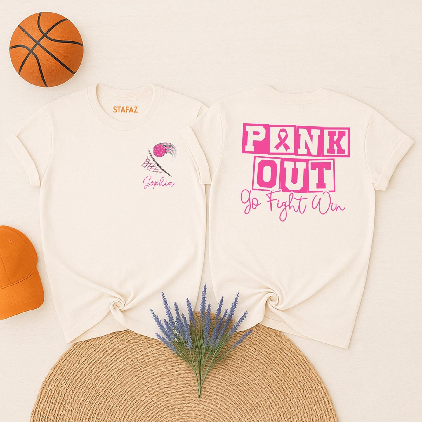 Custom Pink Out Volleyball Shirt Breast Cancer Awareness Game Day Support Tee Mom Personalized Name