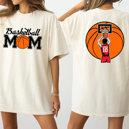 Custom Basketball Mom Shirt with Basketball Graphic, Personalized Owen Jersey Tee, Game Day Sports Fan Gift for Mom, Team Spirit