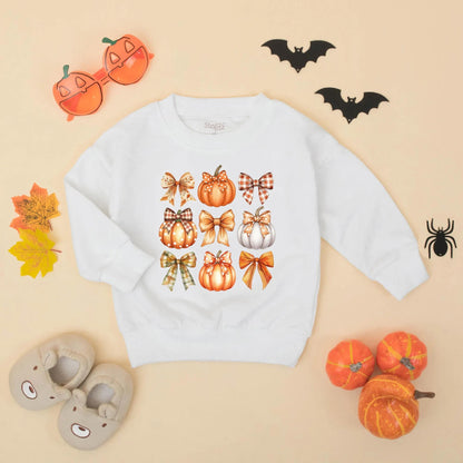 Cute Fall Pumpkin Bow Bubble Romper for Baby Girl, Autumn Outfit, Thanksgiving Clothes, Pumpkin Patch Toddler Sweatshirt, Fall Baby Gift, Newborn