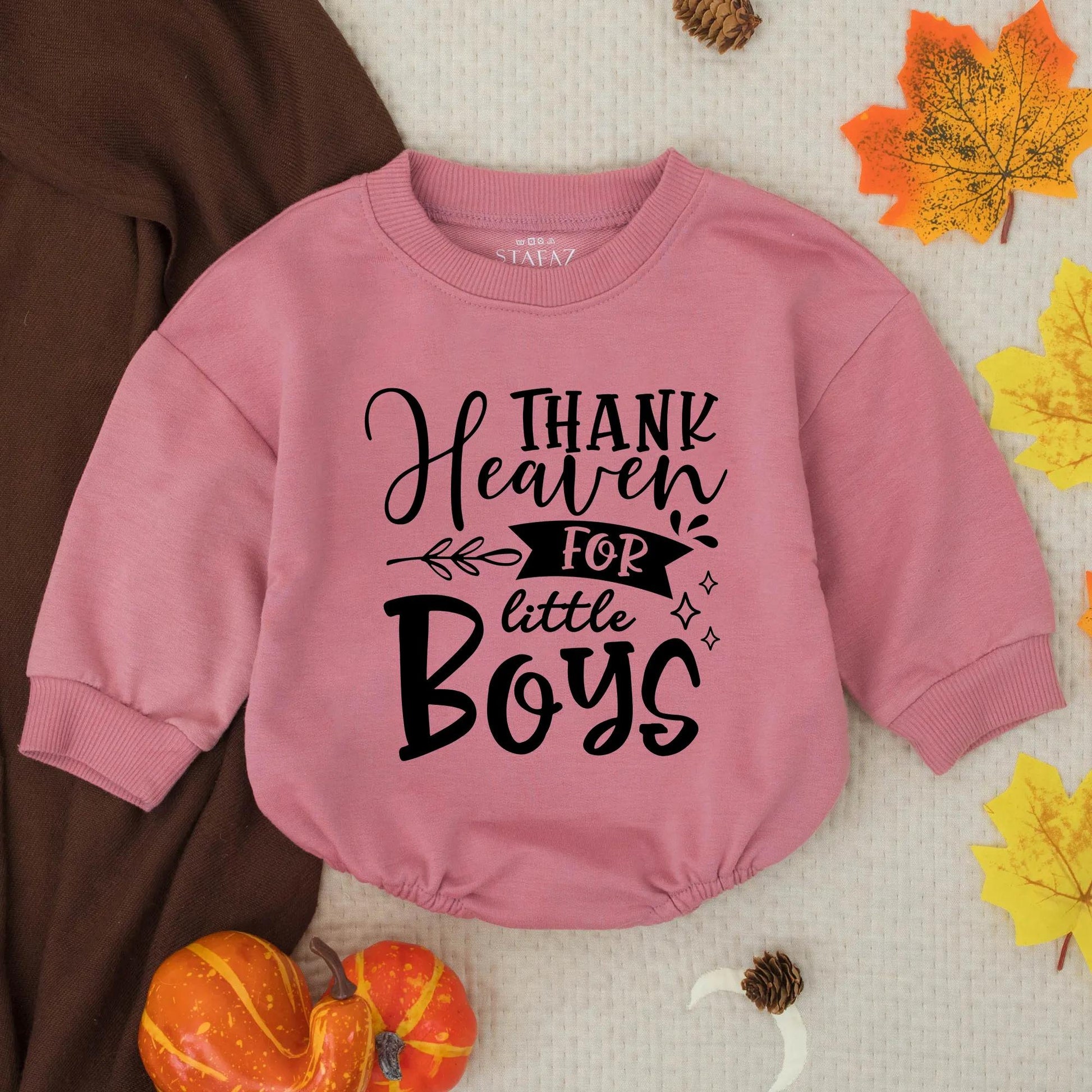 Thank Heaven for Little Boys Bubble Romper Christian Baby Boy Outfit Newborn Clothes Gift, Blessed Infant Bodysuit, Baby Shower Gift