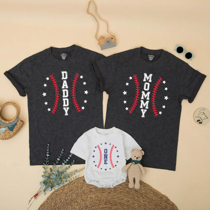 Baseball First Birthday Family Matching Shirts for Boy Mom Dad Sport Theme Party Outfit Memorable Celebration Gift Soft Comfortable Cotton Wear
