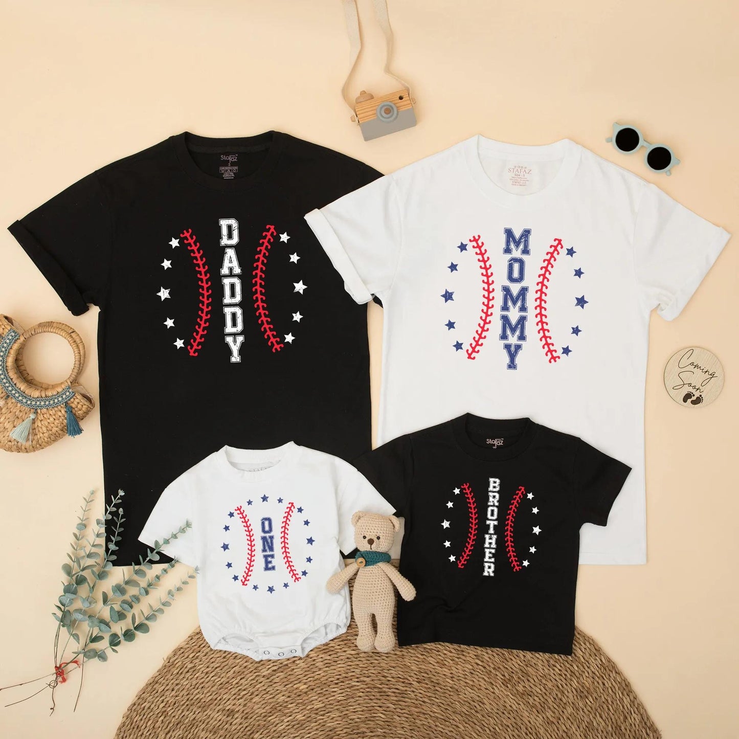 Baseball First Birthday Family Matching Shirts for Boy Mom Dad Sport Theme Party Outfit Memorable Celebration Gift Soft Comfortable Cotton Wear
