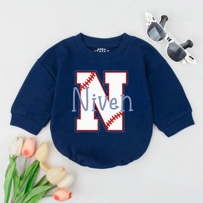 Custom Monogram Baseball Bodysuit Personalized Baby Boy Outfit Game Day Toddler Clothes Sport Baby Shower Gift Newborn Romper