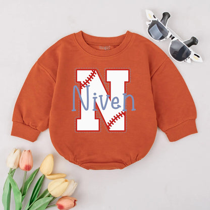 Custom Monogram Baseball Bodysuit Personalized Baby Boy Outfit Game Day Toddler Clothes Sport Baby Shower Gift Newborn Romper