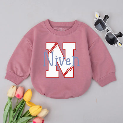 Custom Monogram Baseball Bodysuit Personalized Baby Boy Outfit Game Day Toddler Clothes Sport Baby Shower Gift Newborn Romper