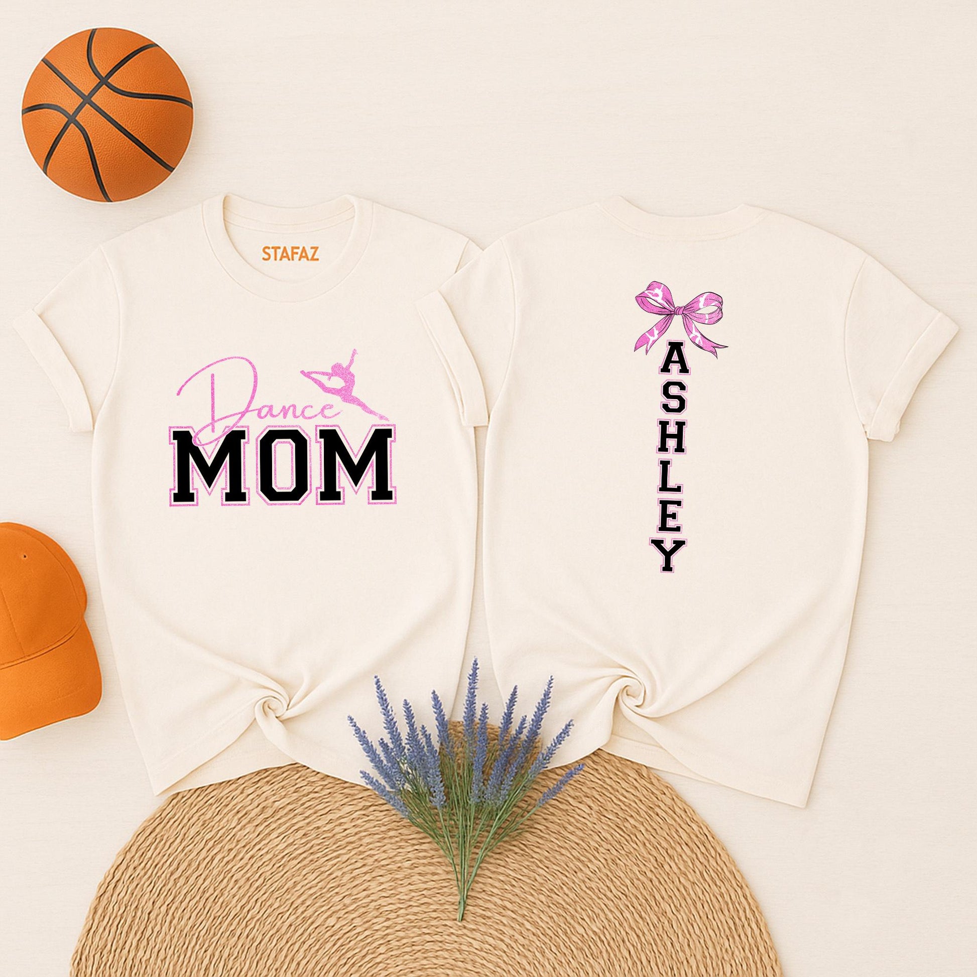 Glitter Dance Mom Shirt Personalized with Name, Sparkly Dance Team Tee, Bling Cheer Mom Outfit, Dance Competition Gift