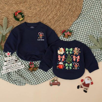 Caroline Custom Christmas Bow Romper, Vintage Baby Girl Bodysuit, Red Holiday Outfit, Xmas Snowflakes Gift, Baby Girl First Christmas Clothes (139 chars)