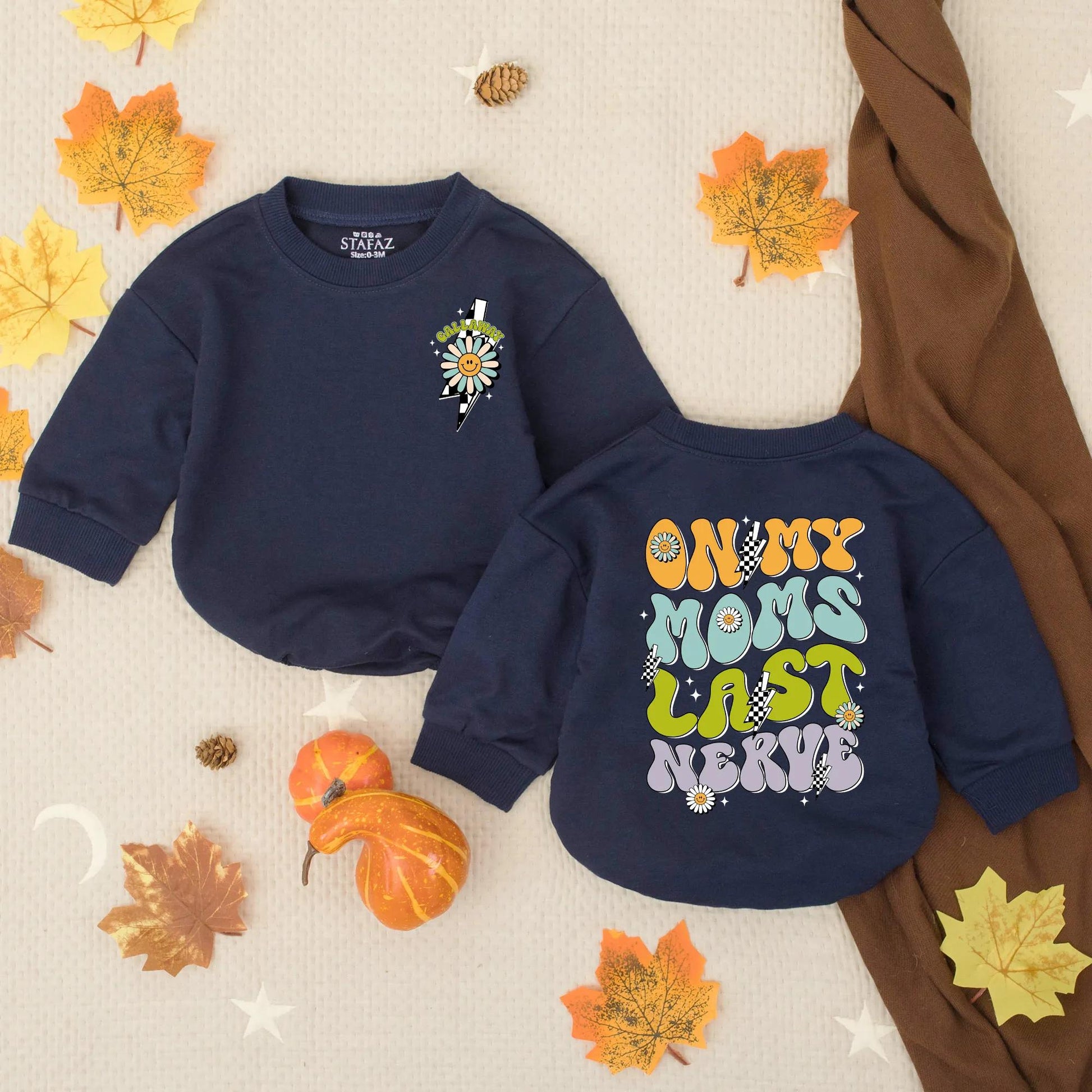 Custom Funny Baby Romper On My Mom’s Last Nerve Sarcastic Infant Bodysuit Mom Life Outfit Cute Newborn Baby Shower Gift Idea