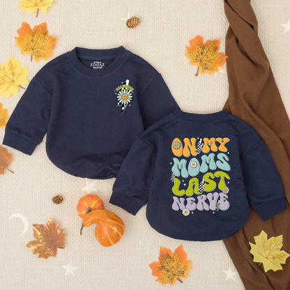 Custom Funny Baby Romper On My Mom’s Last Nerve Sarcastic Infant Bodysuit Mom Life Outfit Cute Newborn Baby Shower Gift Idea