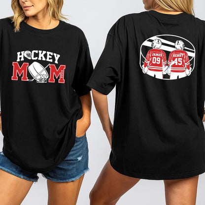 Custom Hockey Mom Shirt Game Day Style Personalized Name and Number for High School Team Gifts