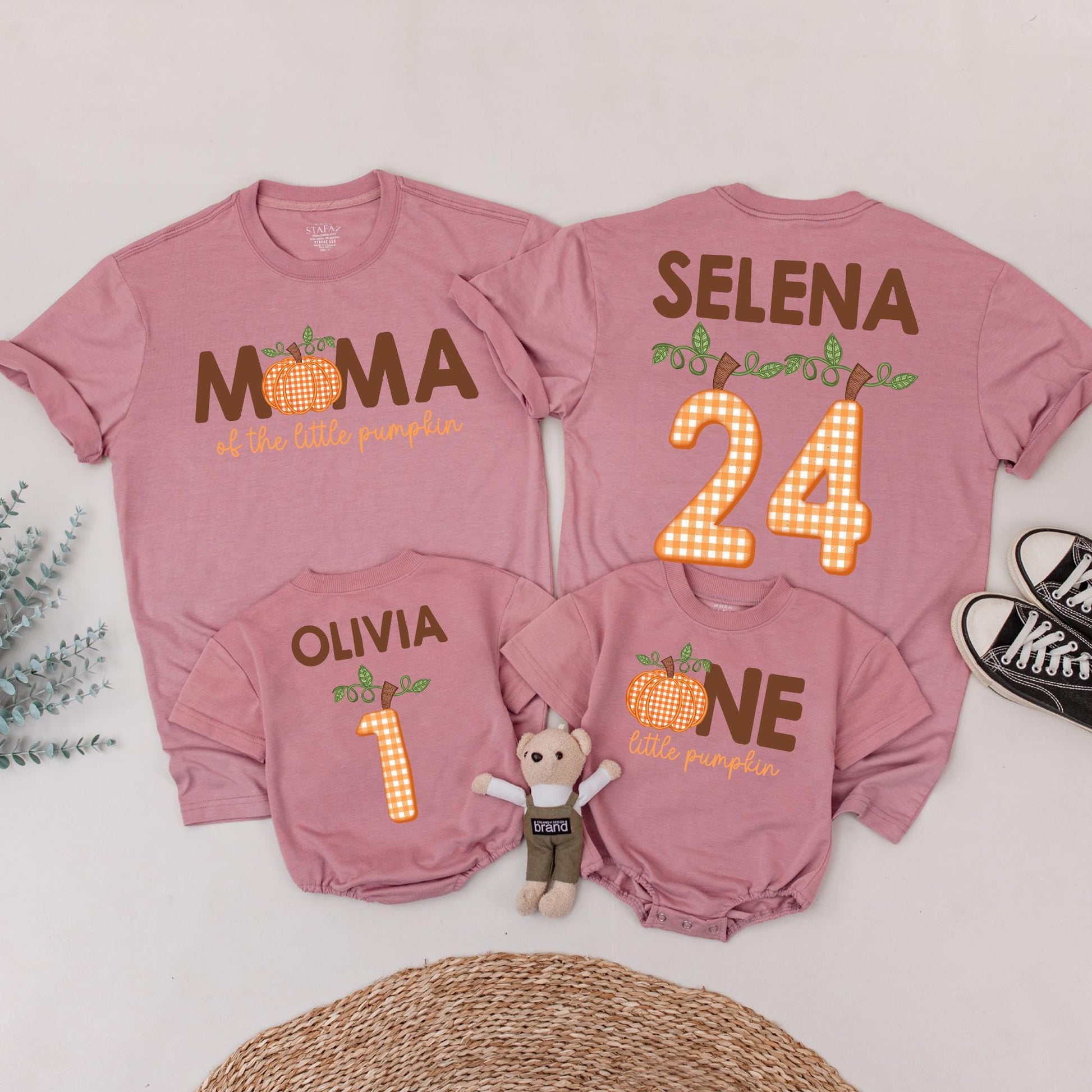Custom Little Pumpkin 1st Birthday Matching Family Fall Outfit Romper Thanksgiving Gift