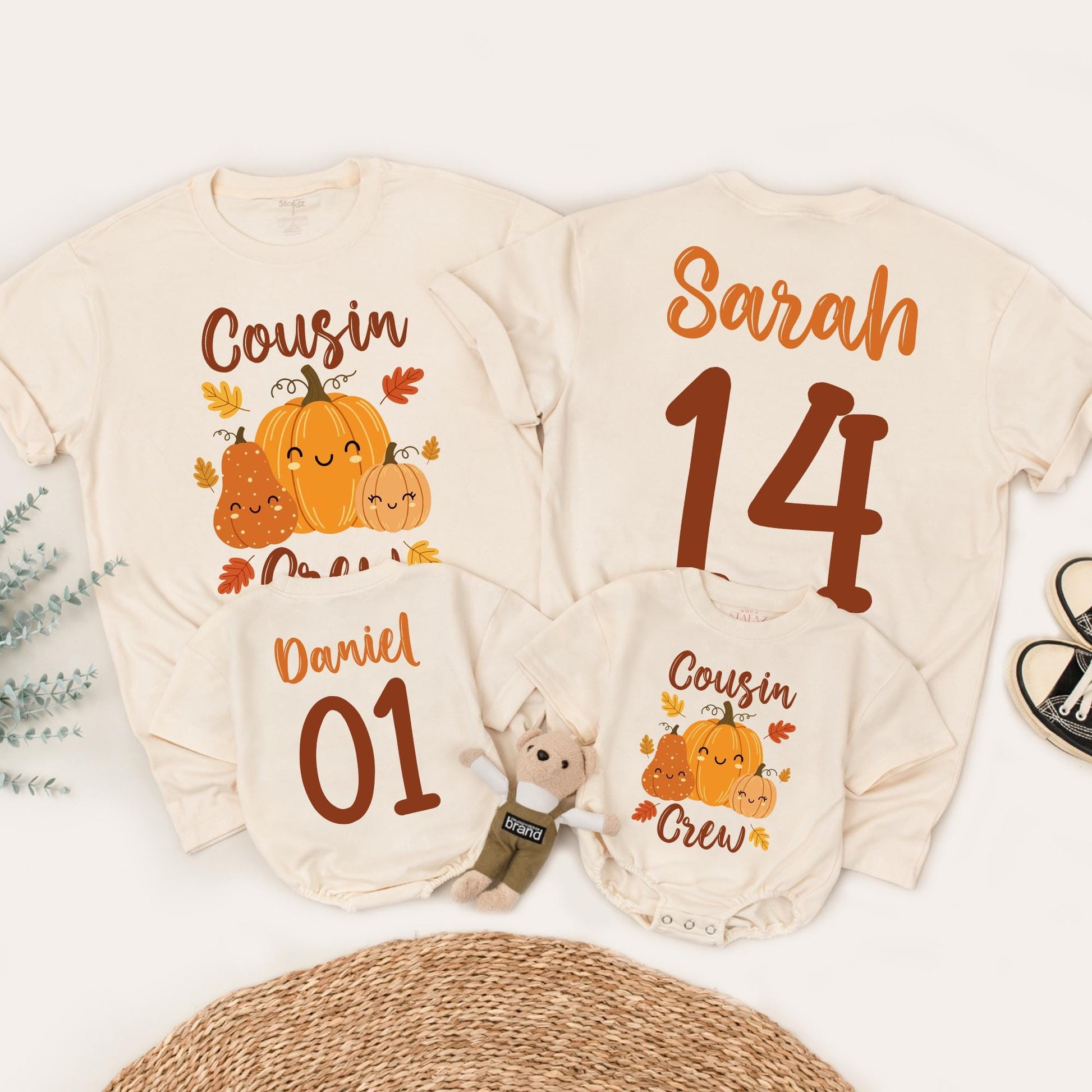Cousin Crew Pumpkin Patch Matching Shirts, Custom Birthday Fall Outfit, Thanksgiving Tee, Autumn Family, Cute Pumpkins, Personalized Number Shirt (139)