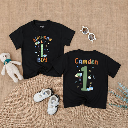 Personalized 1st Birthday Boy Romper, Custom Name Outfit, Fun Balloons & Confetti Design, First Birthday Party Gift, Baby Shower Keepsake (138 chars)