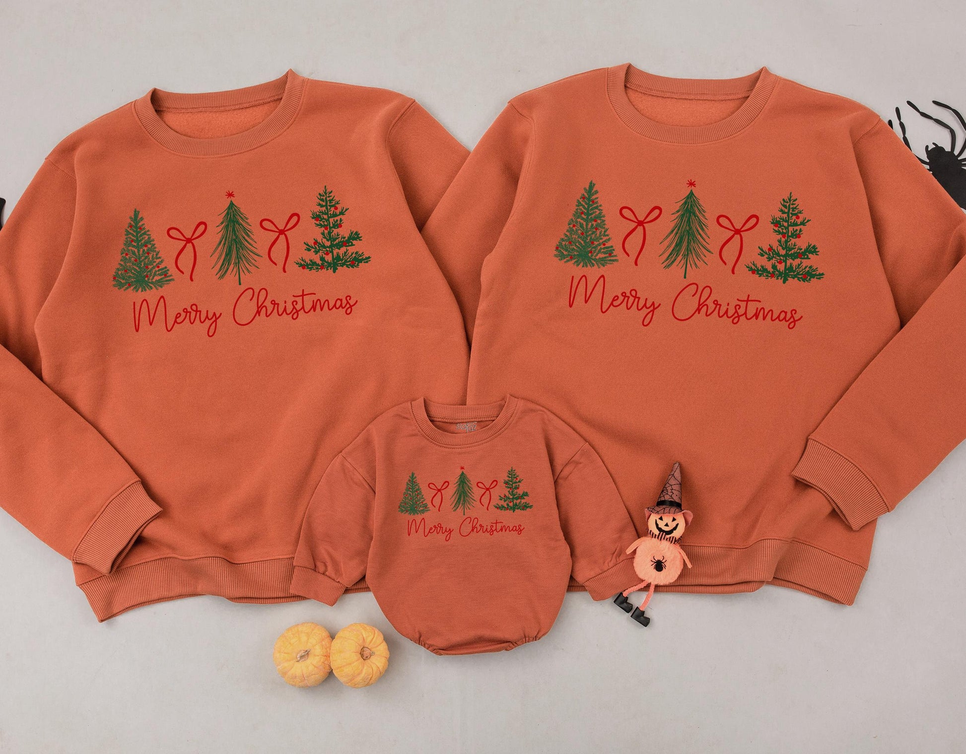 Family Christmas Matching Sweatshirt: Festive Tree & Bow Holiday Sweater, Trendy Xmas Gift Shirt, Merry Christmas Style, Winter Wear 139 chars