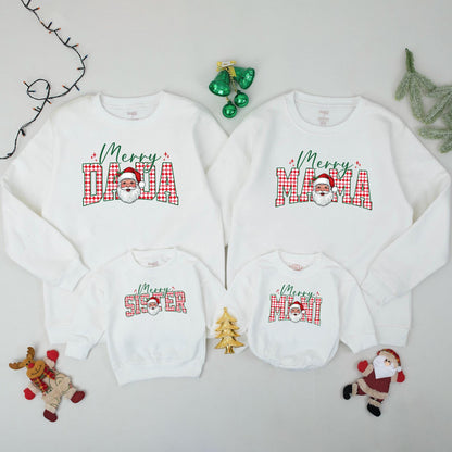 Retro Santa Claus Family Matching Christmas Sweater Cozy Merry Christmas Crewneck Winter Holiday Outfit Xmas Gift for All Ages