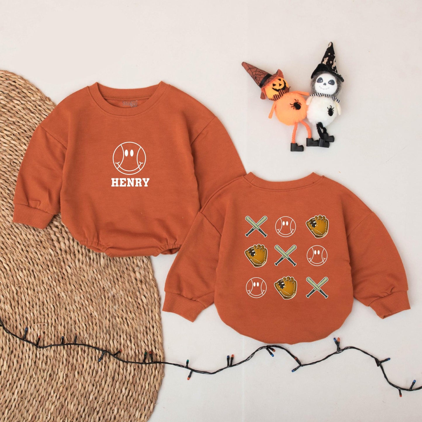 Custom Name Baseball Romper Smile Baby Bodysuit Cute Game Day Outfit Personalized Biggest Fan Little Slugger Baseball Season Short Sleeve Romper